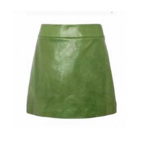 Creatures of the Wind Green Leather Mini Skirt.